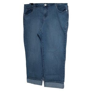 Style & Co Women's Capri Jean with Silver Studded Cuffs Size 16